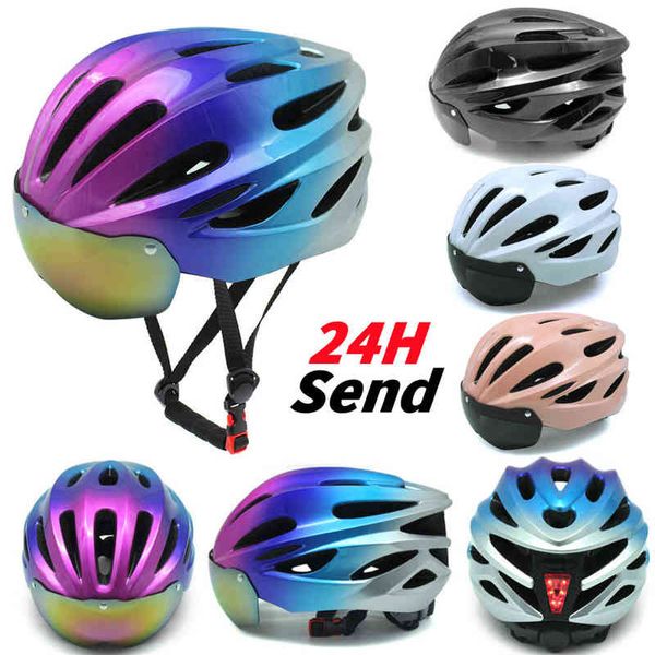 Caschi da ciclismo NUOVO Miglior casco da ciclismo Aero MTB / Caschi da bici da corsa su strada Uomo Donna Sport Cappello sicuro LED Accessori per biciclette ricaricabili T220921