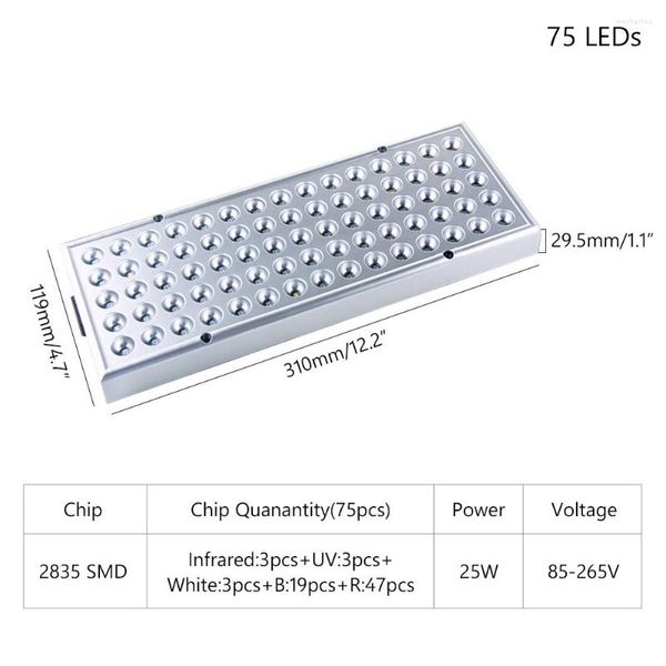 Luzes Grow Luzes Vermelho Branco Branco IR Painel de luz LED UV 45W 25W Fitolampy Full Spectrum para plantas internas Greenhouse Hydroponic