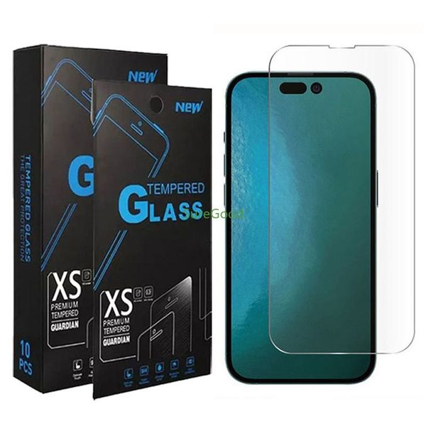 Para iPhone 14 Pro Max Screen Protector Clear 9H cola completa filmes de vidro temperado compatíveis com iPhone 14Plus 13 2 11 XR XS