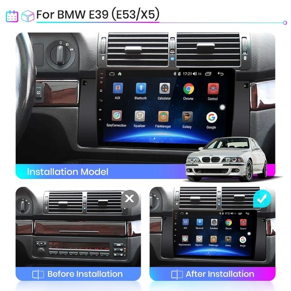 BMW E39 E53 X5 2004-2006 için Araba Video Stereo Android Multi-Media Radyo Audio Player Bluetooth WiFi ile