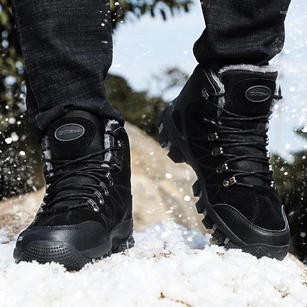 Stiefel Winter Warme Pelz Plüsch Sicherheitsschuhe Für Männer Outdoor Casual Schnee Arbeit Unzerstörbare Stahl Kappe männer Schuhe