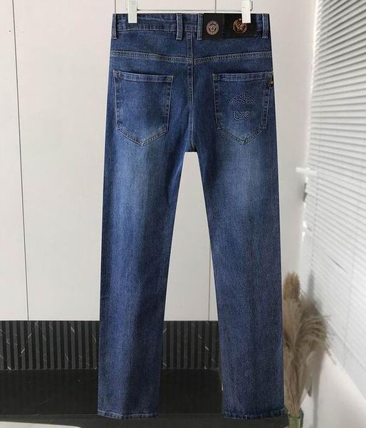 Jeans Realfine 5A Twisted Medussa regular Slim Fit Fit Denim Jean cal￧a Jean para homens tamanho 29-42 2022.9.19