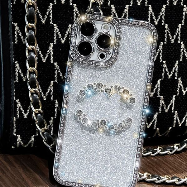 Custodia per cellulare di design di lusso con lettere Diamond C Custodia per cellulare per IPhone 14 Pro Max Plus 13P 12 11 Custodia antiurto ultrasottile Cover Shell