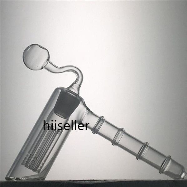 Pfeife Mini Wasser Glas Bongs 6 Arme Baum Hammer Form Öl Dab Rigs 18mm Gelenk mit Schüssel Glas Bubbler