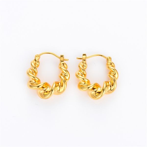 Retro Französisch High-Grade Stud Gold Farbe Ohrringe Weibliche Geometrische Raue Twisted Kalt Einfache Mode All-Match-Schmuck Zubehör