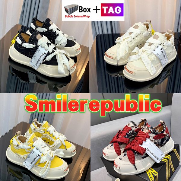 Smilerepublic Scarpe casual SR Street Chunky Sole Platform Canvas Mule Sneaker Uomo donna sneakers bianco split mulo nero multicolore rosa crema verde uomo Scarpe da ginnastica