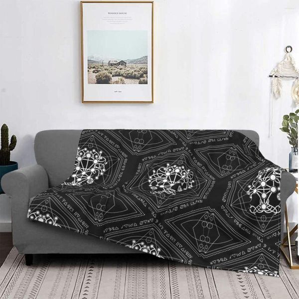Decken Kabbalah Der Baum des Lebens Heilige Geometrie Ornament Teppich Bettdecke Bezüge Luxus Flanell