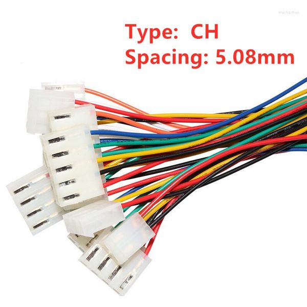 Aydınlatma Aksesuarları 5pcs CH5.08 22AWG 2/3/4/5/6/7/8pin 5.08mm Pitch 20cm uzunluğunda Elektronik Kablo Terminal Gövde Konnektörü Tap Teli Kablo Dairesi