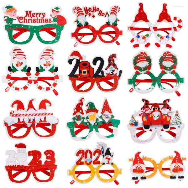 Decoração de festa os óculos de natal óculos adereços de natal suprimentos pootes 3d boothyear booth engraçado 2023 decorações favores