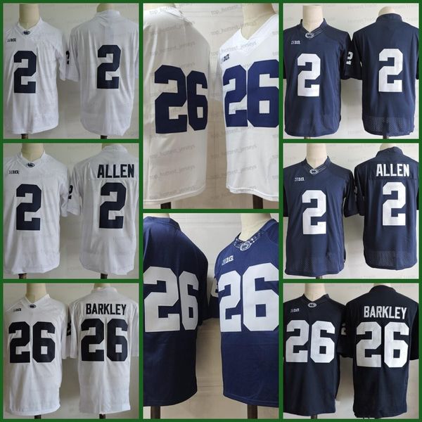 American Wear NCAA 26 Saquon Barkley Trikot Marcus Allen 88 Mike Gesicki Penn State Nittany Navy Blue Lions College Football Trikots