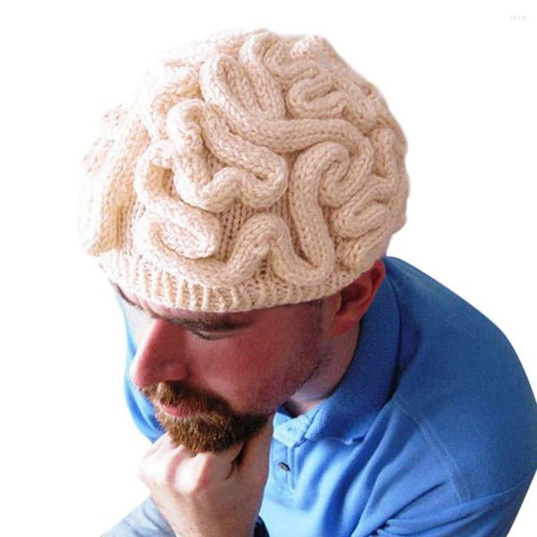 Шарики ручной вязаная личность мозг зимняя шляпа Хэллоуин Косплей Шляпы шляпы головного мозга Кеп