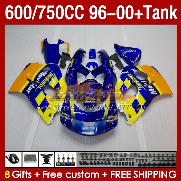 Taving Tank для Suzuki Movistar New Srad GSXR 600 750 CC GSXR600 96 97 98 99 00 Body 156NO.25 GSXR750 600CC GSXR-600 1996 1997 1998 1999 2000 GSX-R750 750CS 96-00 FARING.