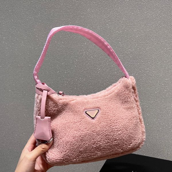 Abendtaschen Lammwolle Unterarm Hobo Umhängetaschen Frauen Buchstaben Handtaschen Geldbörsen Kleine Tragetaschen Klassische Wintertasche Großhandel