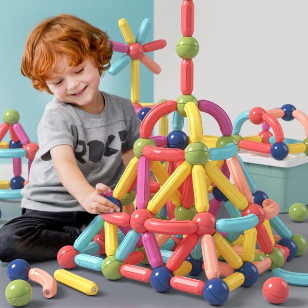 Fidget oyuncak çocuk manyetik yapıcı blok tasarımcı set mıknatıs çubuk çubuk yapı taşları Montessori çocuklar için eğitim oyuncakları erkek kız zm923