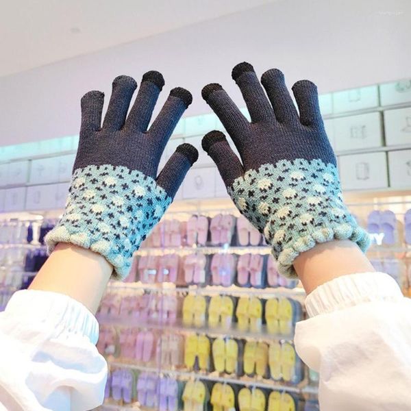 Украшение вечеринки вязание рукавиц износостойкие женские перчатки против защитывания кожа привлекательная высокая толщина пушистая зима