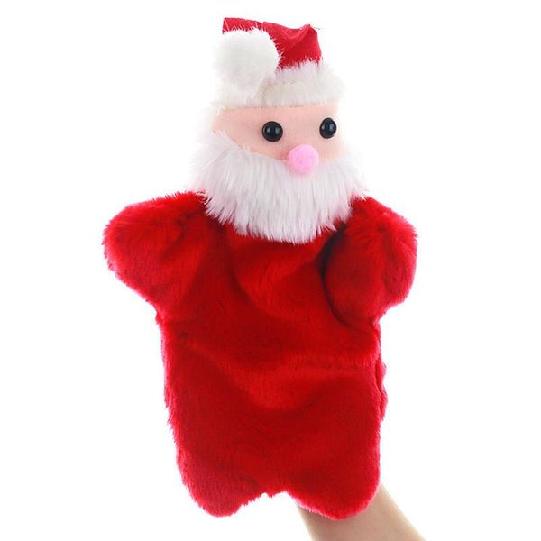 Burattino di mano di Natale Cartone animato Babbo Natale Marionette di peluche Bambola Giocattoli di peluche per bambini Giocattoli di burattini di peluche per bambini RRB15699