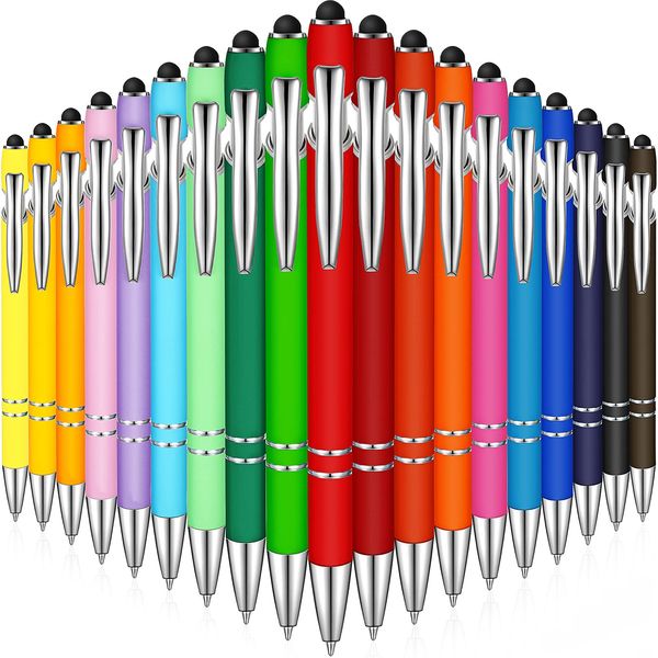 Caneta de caneta esferogr￡fica emborrachada com caneta de caneta elegante metal capactive bis￣o macia tinta preta para a maioria dos dispositivos de tela de toque bdesybag amnjg
