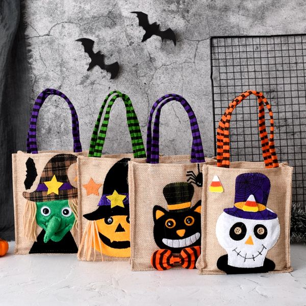 Festival colorido de Halloween Festival Party Gift Candy Bag Skull Pumpkin Design Unqiue Squas Sacos Punhos para Partes SJ2201 SJ2202