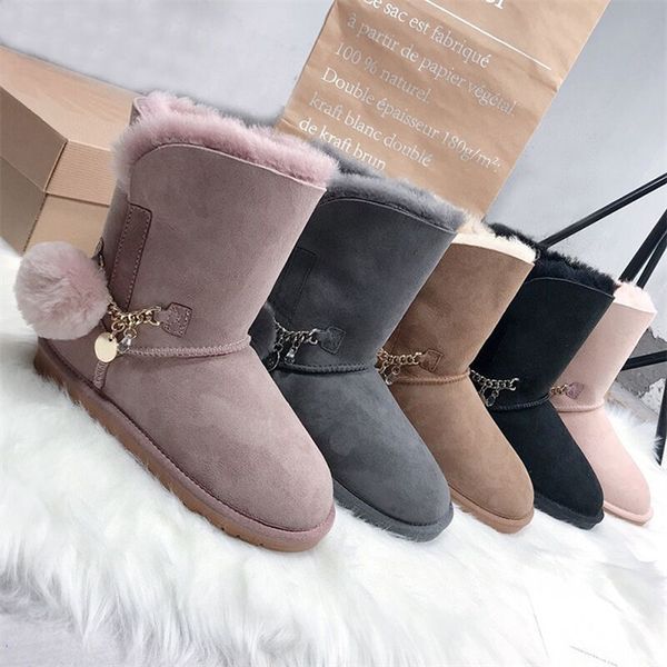 Botas de couro real homens mulheres tornozelo botas curtas tênis de neve unisex triplo moda clássico sapatos de inverno xx01123