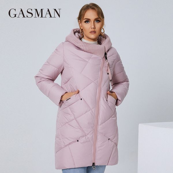 Capispalla donna Plus Size Cappotti Giacca invernale GASMAN taglia L 6XL Moda rosa Cappotto donna Brand Fashion Cotone spesso Parka con cappuccio antivento 1702 220922