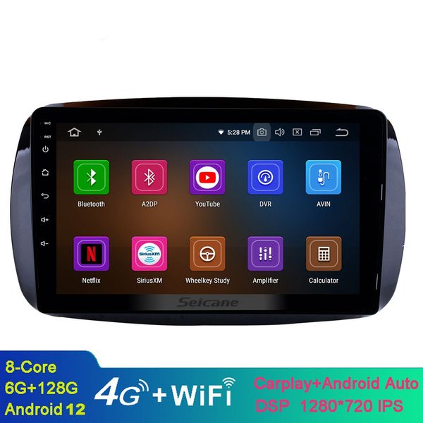 Bluetooth USB WiFi Destek SWC ile Mercedes-Benz Smart Fortwo için 9 inç Araba Video Multimedya Sistemi Android 10