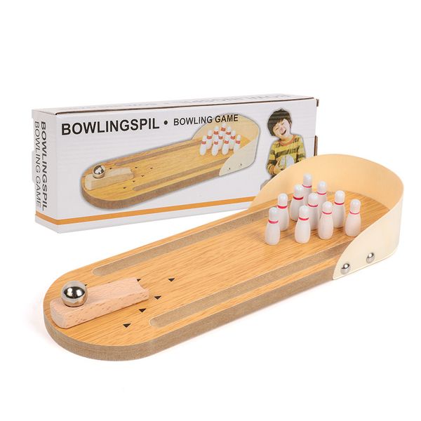 Mini-Desktop-Bowlingspiel Intelligenzspielzeug für Kinder Kinder Jungen und Mädchen Geschenke Holztischplatte Brettspiele Finger M4205