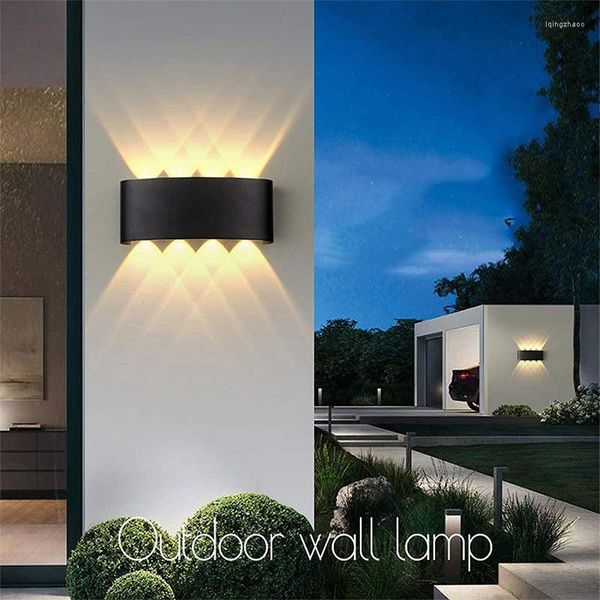 Lampade da parete per esterni a LED impermeabili 4W 6W 8W Luci per portico esterno Lampada da giardino Sconce AC85-265V Plastica di alluminio