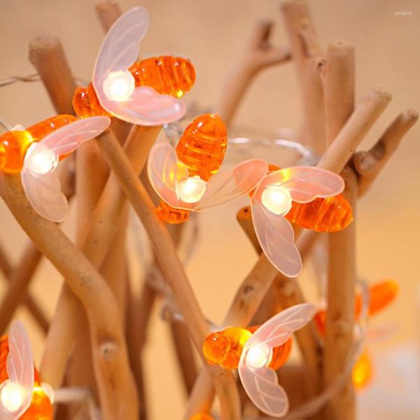 Stringhe 1m-5m LED String Holiday Light Honey Bee Shape Alberi di Natale Luci decorative Ghirlanda Scintillio Batteria o alimentazione CA JQ