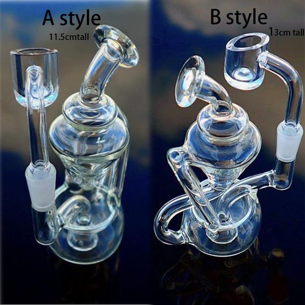 Mini Oil Rigs narghilè Shisha Recycler Dab bong Pipa ad acqua in vetro per fumatori Chicha Beaker base con banger da 10 mm