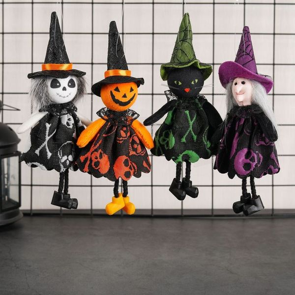 Altre forniture per feste festive Halloween Appeso Fantasma Decorazioni Strega Gatto nero Trucco Zucca Ciondolo manica a vento per sfondo interno esterno 220922