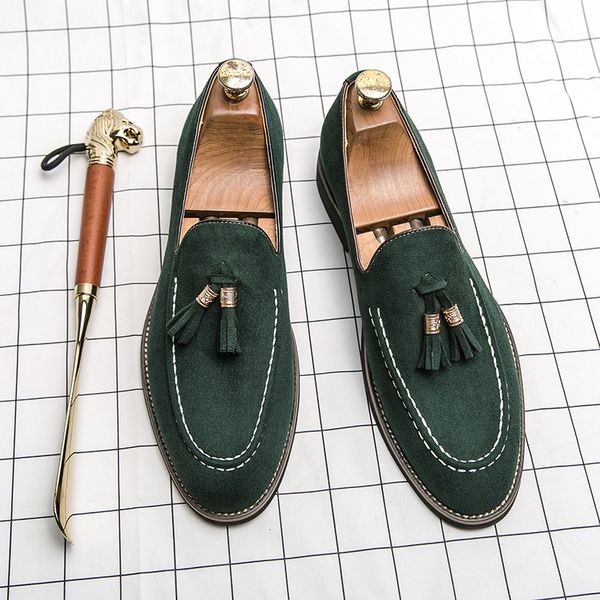 Элегантные лоферы мужская обувь с твердым цветом изделий из швейной швейной нить