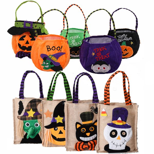 Borsa a mano per feste di Halloween Decorazione per borsa di zucca per streghe Borsa rotonda con cappuccio Vampire Ghost Festival Regalo di caramelle per bambini Borse simili a animali