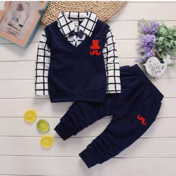 Roupas meninos Bibicola Baby Autumn Tracksuit Roupa Infantis Capuzes calças calça roupas de algodão