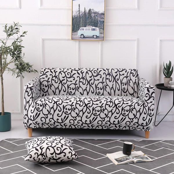 Sandalye, geometrik baskılı siyah beyaz modern oturma odası koltuk kapağı spandeks polyester kanepe slipcover koltukları kasa mobilyaları kapsar