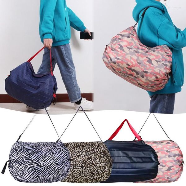 Depolama çantaları moda bayanlar 8 renk büyük katlanabilir pazar alışveriş çantası bir omuz seyahat portatif kalınlaştırılmış çanta bakkal