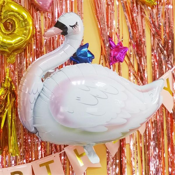Украшение вечеринки белая лебедя фольга воздушные шарики мультфильм животные гелиевые баллоны свадьбы на день рождения детский детский душ Air Globos принадлежности