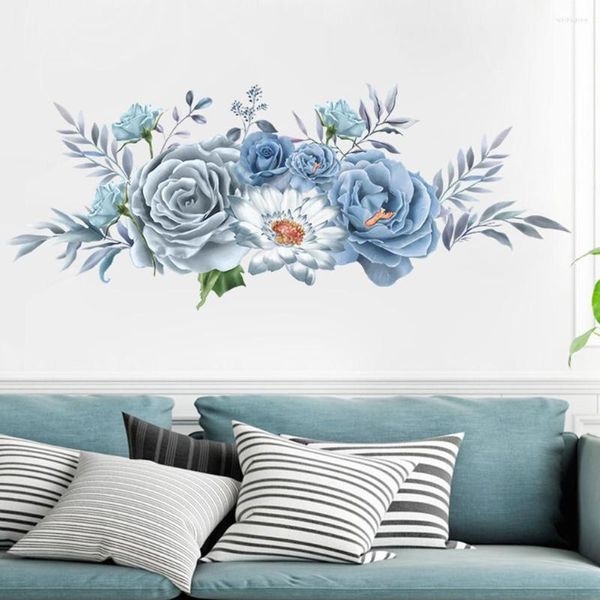 Flores decorativas da sala de estar adesivo de parede de parede de umidade mural à prova de mural adesivos peônias