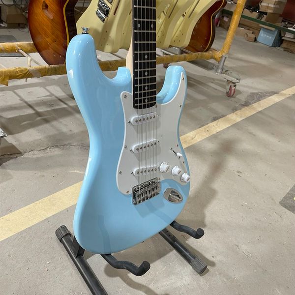 Chitarra elettrica stratcast versione blu diretta in fabbrica, tastiera in palissandro a 21 tasti