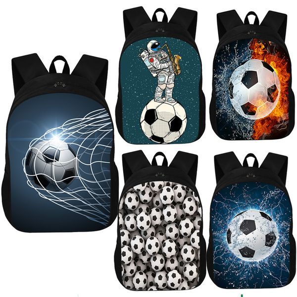 Sacs d'école Cool FootBally Soccerly Imprimer Sac À Dos Garçons Filles Grande Capacité Enfants Maternelle Sac Bookbag 220922