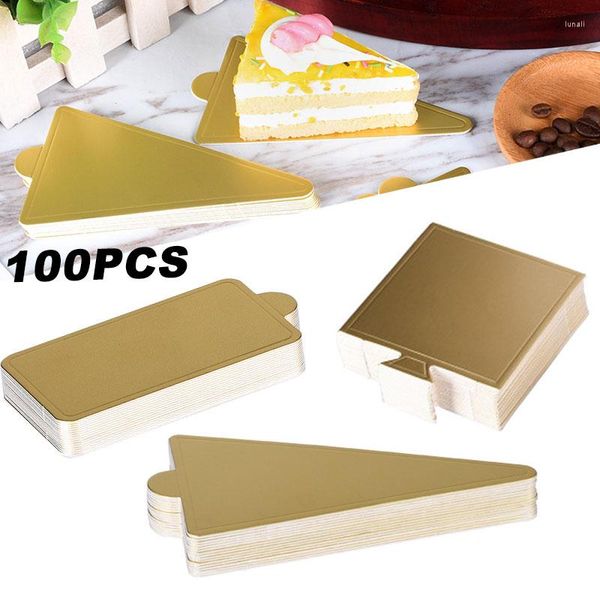 Forniture festive 100 Pz/pacco Strumenti di Cottura Triangolo Mousse Torta Distanziatore Rettangolo Formaggio Base di Pane Dessert Pasticceria Vassoio di Esposizione