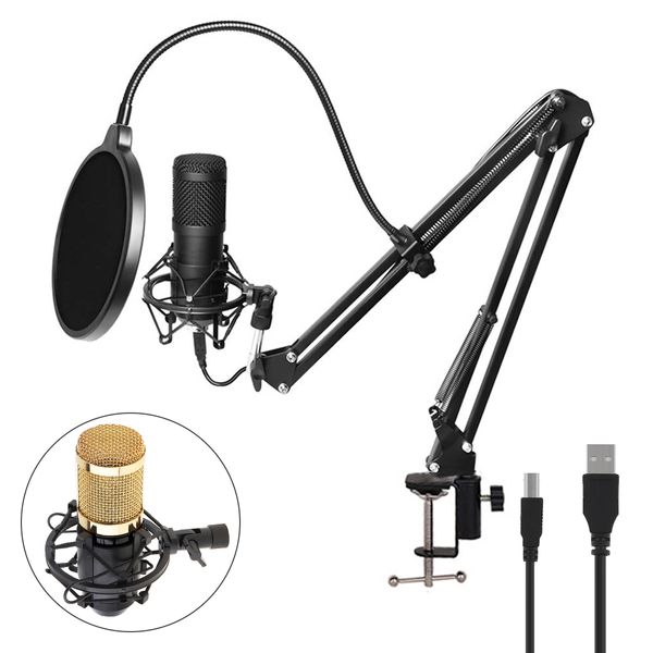 BM-800 USB-Kondensatormikrofon 192 KHz / 24 Bit Mikrofon-Kits für Computer-Karaoke-Mikrofon für Ton-/Studioaufnahmen