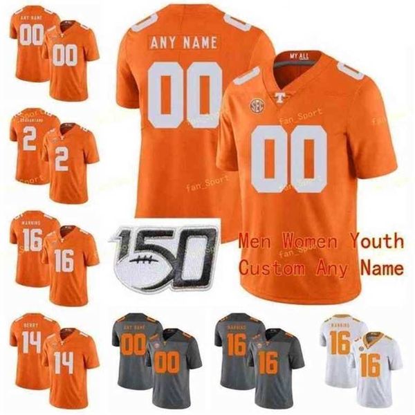 Maglie SJ NCAA College Tennessee Volontari 15 Jauan Jennings 16 Peyton Manning 19 Darrell Taylor 2 Jarrett Garantano Custom Football