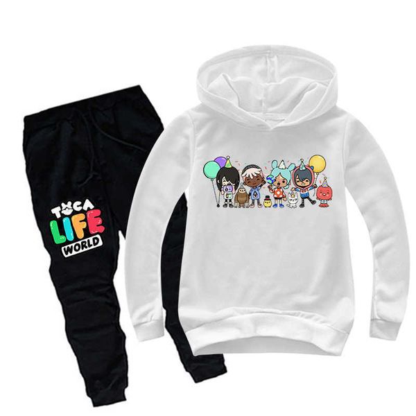 Giyim Setleri Toca Life World Çocuk Erkek Giyim Setleri Oyun Toca Boca Life World Uzun Kollu O-Boyun Harajuku Hoodies Pantolon çocuk Suit T220919 Tops