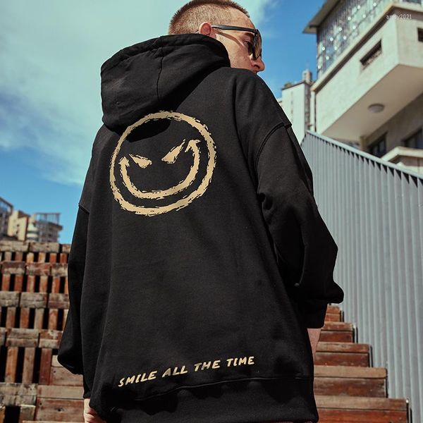 Hoodies masculinos Smile Men Metal Metal Gold Print Pallovers Unissex Streetwear moletom com capuz Harajuku Oversize Homme Roupas por atacado