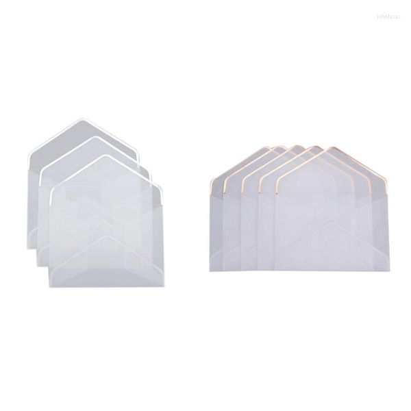 Geschenkverpackung 40pcs Stempel Druckpapierumschlag transparenter Brief Einladung Einladung Jubiläum Silber Rosegold