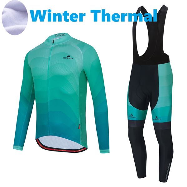 2023 Pro Mens Green Art Winter Cycling Jersey Set Mountaive Mountaive Bike Clowing Clothing Heathable MTB велосипедная одежда носит костюм B35