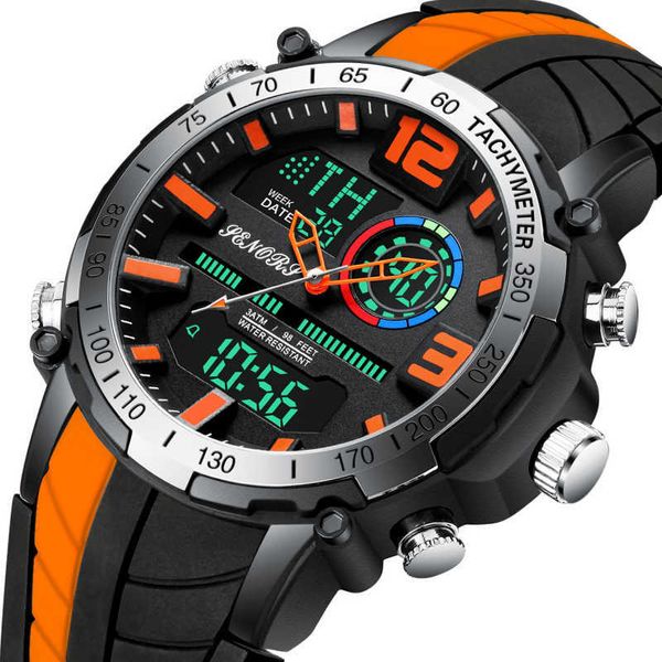 Orologi da polso 2021 Nuovi uomini Guarda Top Brand Luxury Fashion Dual Display Orologio da polso Analogico digitale Sport Orologio impermeabile Relogio Masculino 0924