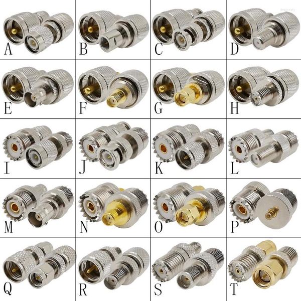 Acessórios de iluminação 2pcs UHF Connector PL259 SO239 para f / tnc BNC SMA MCX FME Male Plugue feminino Jack RF Coaxial Adapter Test Converter