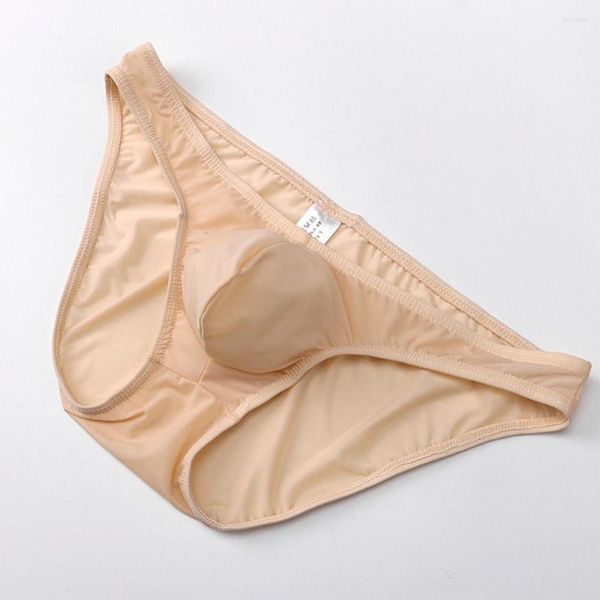 Unterhosen Herrenhöschen Sexy Nylon Soft Penis Pouch Briefs Cool Ice Silk Low-Rise Unterwäsche Bikini Dünn Atmungsaktiv