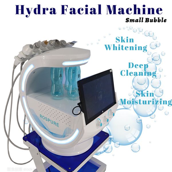 Microdermoabrasione Hydrofacials Machine 7 in 1 Smart Ice Blue Oxygen Golden RF Dermoabrasione della pelle Strumento